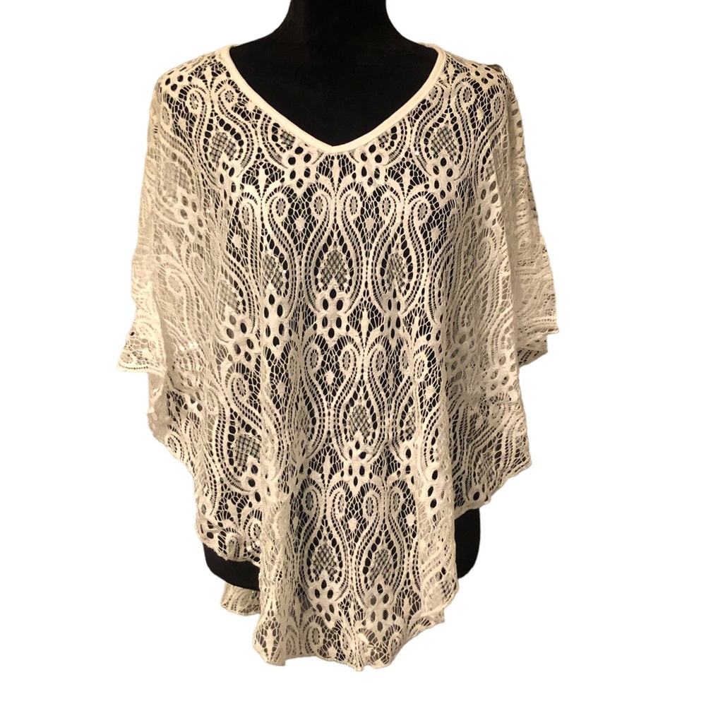 Brittany Black White Lace Sparkle Wrap size Medium - Picture 3 of 7